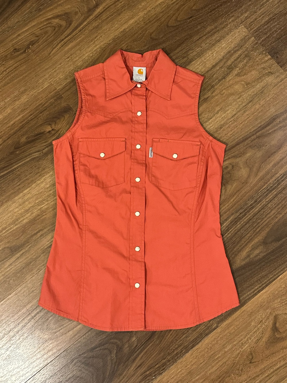 Carhartt Men’s Orange Button-Front Work Shirt
